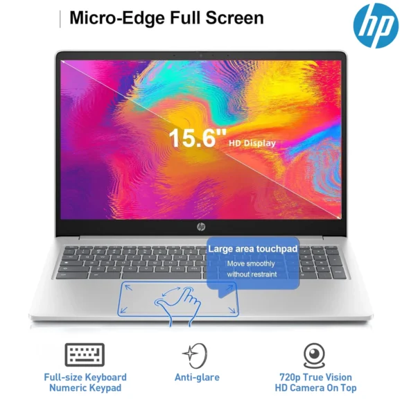 HP Chromebook Laptop, 15.6 Inch Laptop for College Students, Intel Processor N200 (Beat i5-8250U), 8GB DDR5 RAM, 320GB Storage_02.webp